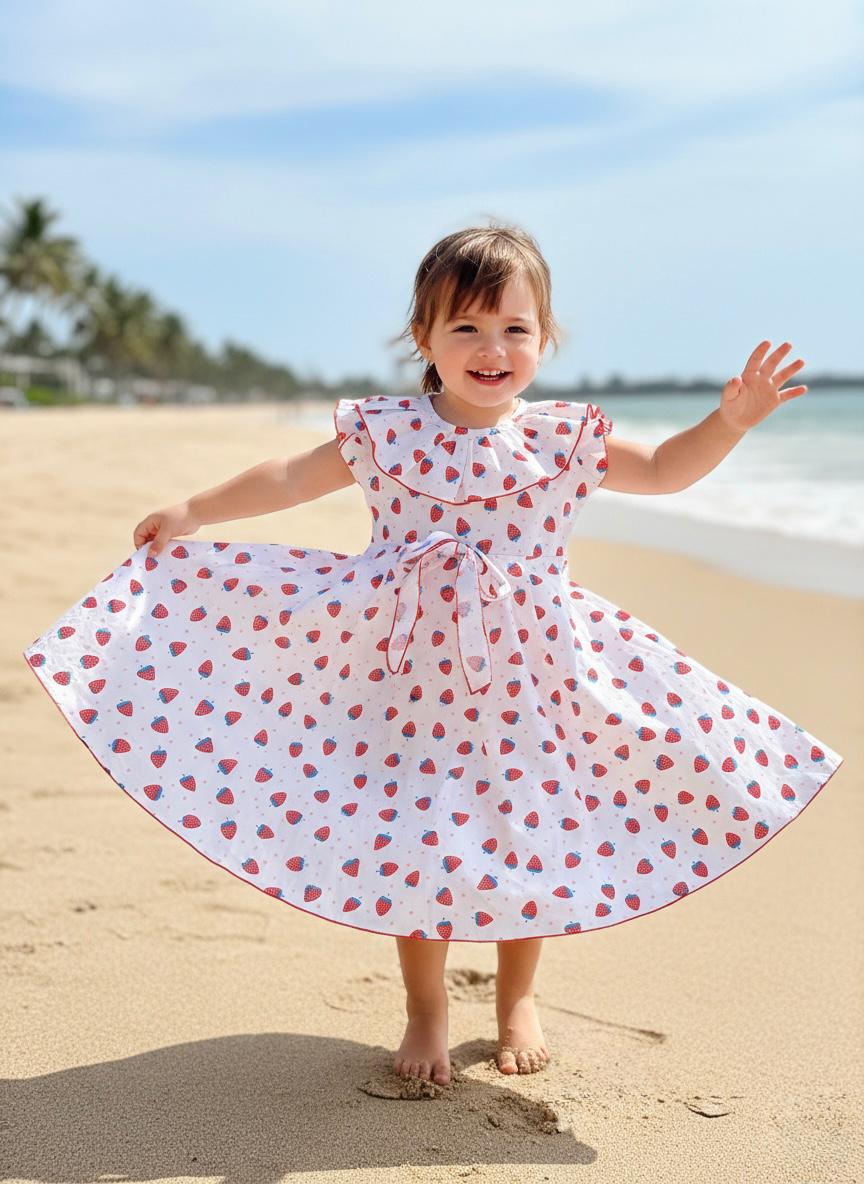 Strawberry Sweet Ruffle Girl Dress