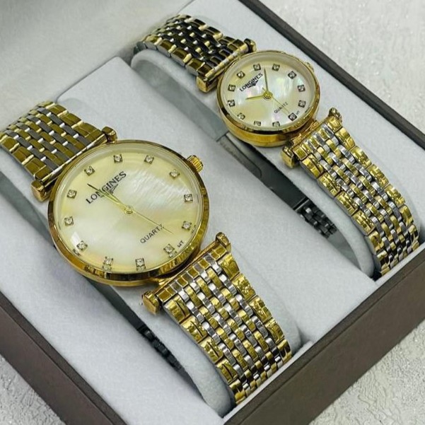 LONGINES-Inspired Luxury Couple Chain Watch Set – 100% Quality Quartz Timepieces