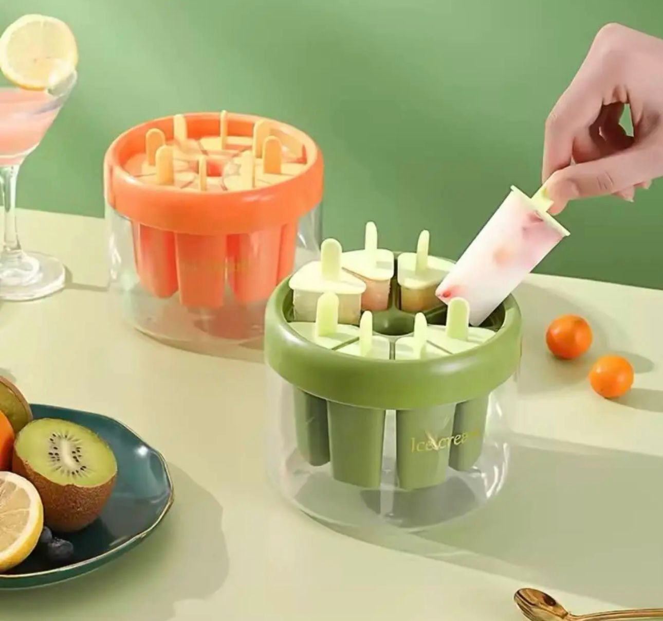 8-Cell DIY Ice Cream Mold with Storage Box – 100% Quality Homemade Popsicle Maker