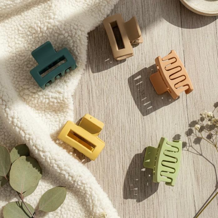 5-Piece Premium Medium Size Matte Hair Claw Clip Set – 100% Quality Hair Accessories