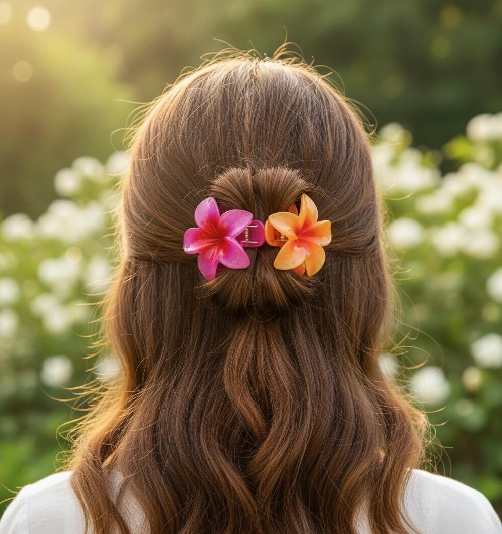 2 Pcs Medium Size Araliya Flower Hair Clip – 100% Quality Random Selection