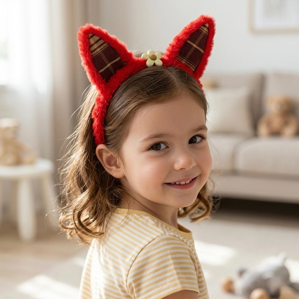 Elegant Rabbit Ear Floral Hair Band – 100% Quality Soft Plush