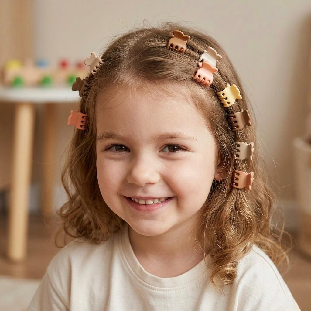 10-Piece Girl's Sweet Style Dark Colour Hair Clip Set