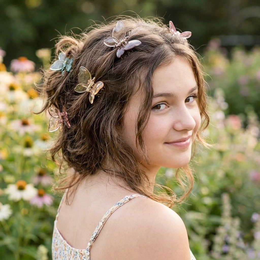 Elegant Translucent Butterfly Hair Claw – Large Adult Styling Clip