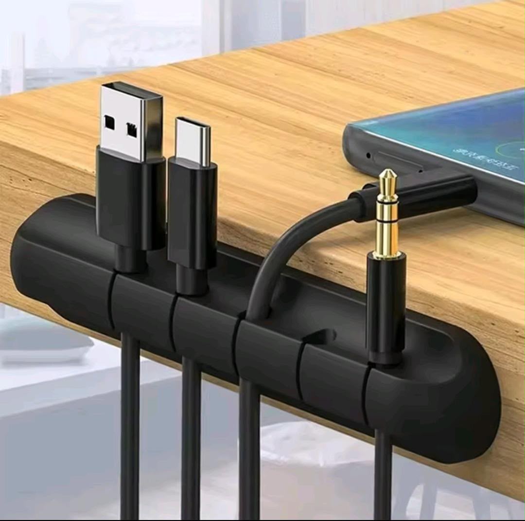 Desktop Silicone Cable Organizer & Cord Holder